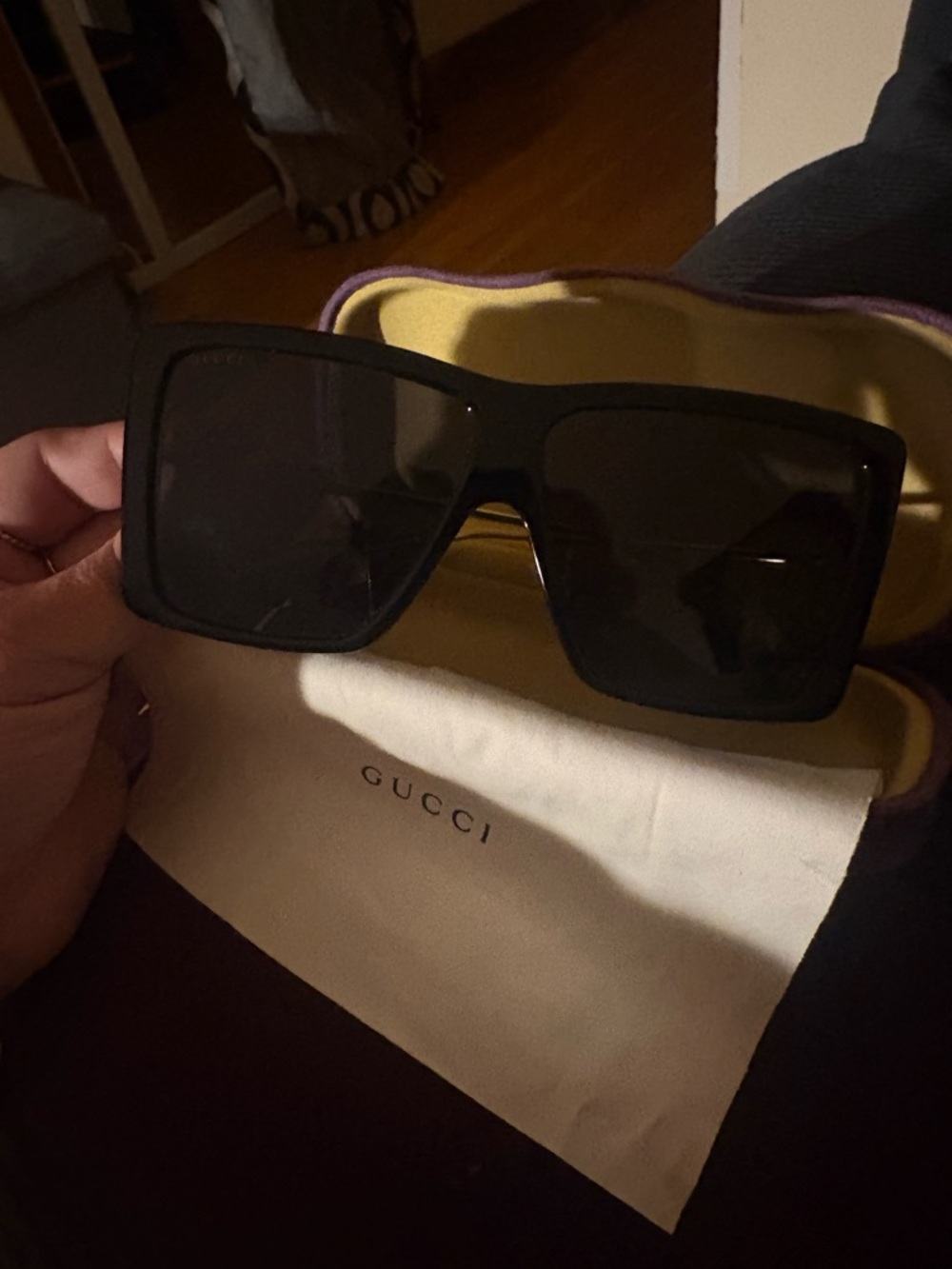 Gucci Oversized Square Black Sunglasses